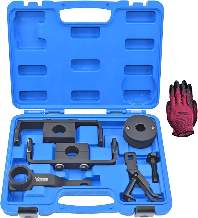 Engine Timing Tool Kit Compatible with Ford 4.6L 5.4L 6.8L 2-Valve and 4-Valve Engine with Valve Spring Compressor Tool, 6 Pcs Camshaft Holding Tool, Crankshaft Camshaft Positioning Tool, 303-557 6477