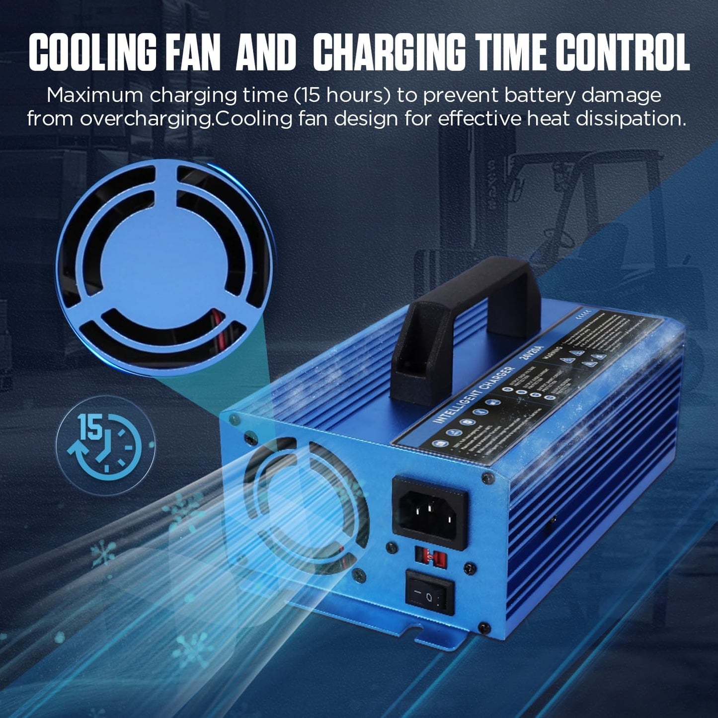 Forklift Battery Charger 24V 30A Automatic Smart Charger, Automotive Battery Charger Fully-Automatic Smart Charger for Forklift Club Car Golf Cart (24V20A)