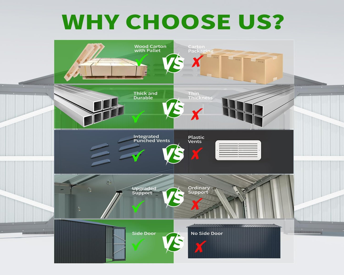 10x20 FT Upgrade Outdoor Storage Shed, Metal Garage Shed with 2 Lockable Doors, Large Metal Building with 4 Air Vents, Galvanized Steel Prefab Garage Sheds for Car, Truck, Bike, Tool, Black