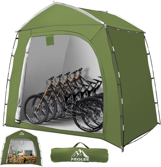 Bike Storage 7.3 x 5ft, Outside Storage Waterproof Oxford Fabric for 4 Bikes, Bike Shed, Garden Sheds & Outdoor Storage (Arch Green - XXL for 4-5 Bikes)