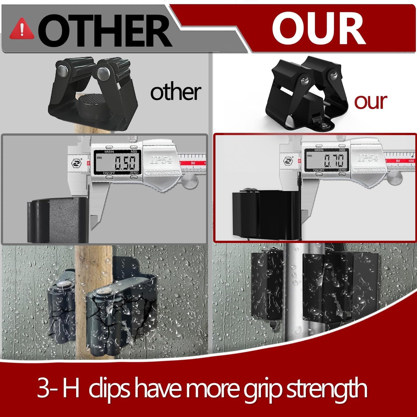 3-H Broom Holder Wall Mount 8 Pack, Mop and Broom Holder for Garage Garden Shed Storage System Laundry Room Home Kitchen Organization (Black)