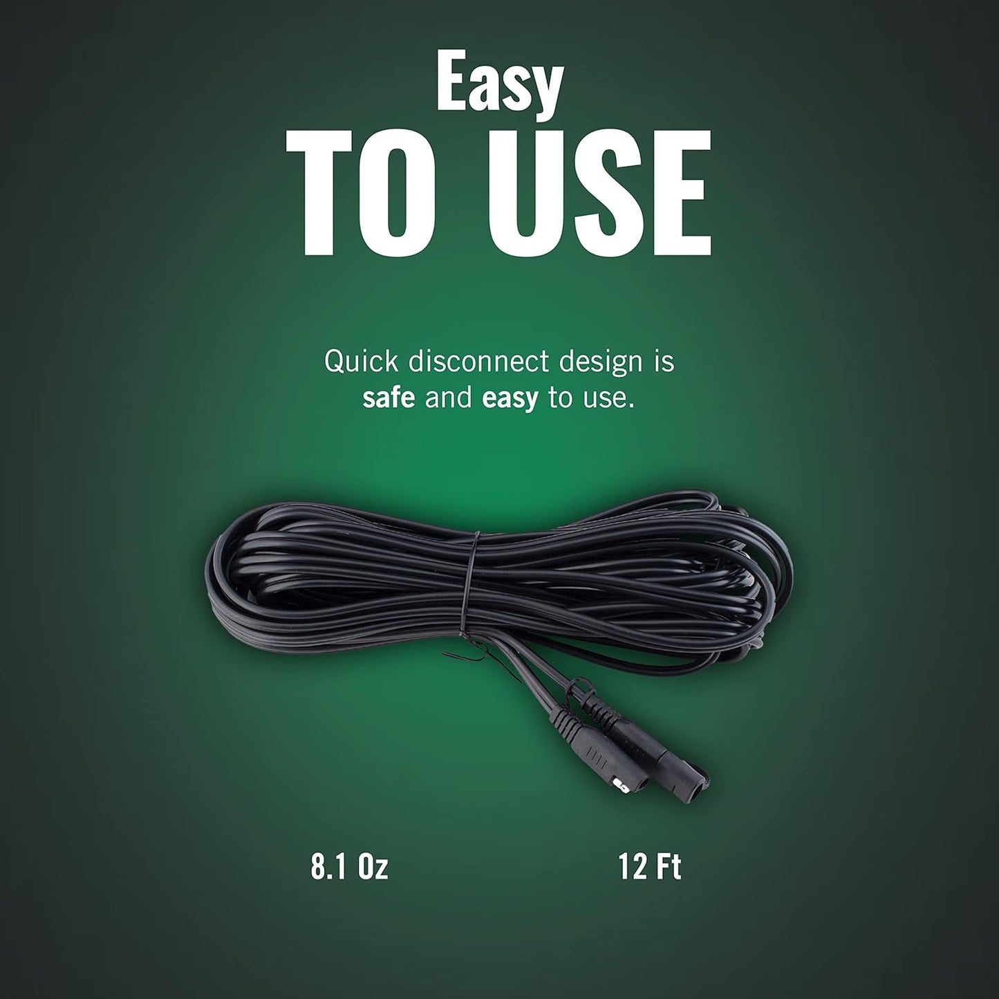 Battery Tender 12 Foot Extension SAE Cable 4 Pack - Designed for Use with Battery Tender Chargers - Quick Connect Plugs for Easy Connection to Motorcycle, Cars, ATVs and More - 081-0148-12-BG4