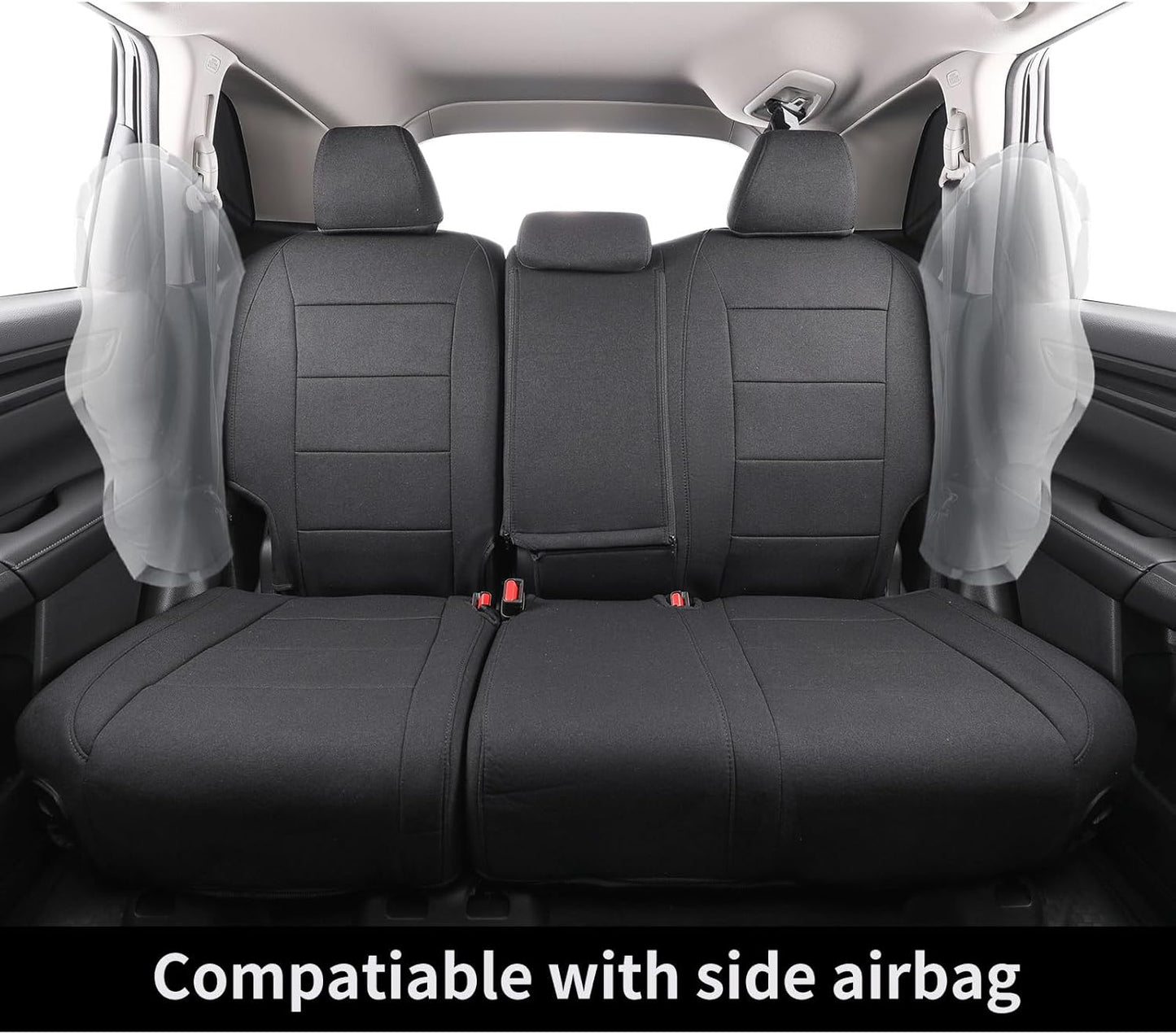 coverdream Full Set CRV Seat Covers Custom Fit for 2023 2024 2025 2026 Honda CR-V LX,EX,EXL,Hybrid,Sport Series,Trailsport,Fully Covered,Airbag Compatible UV Resistant Polyester Seat Protector(Black)