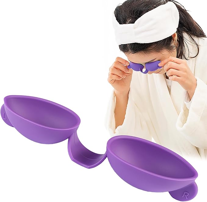Eye Wash Cups, Remove Debris or Irritants and Feel Refreshed, Clean Both Eyes Simultaneously by just Blinking 20 Times, Made of Silicone for Safety and Flexibility. (Purple)