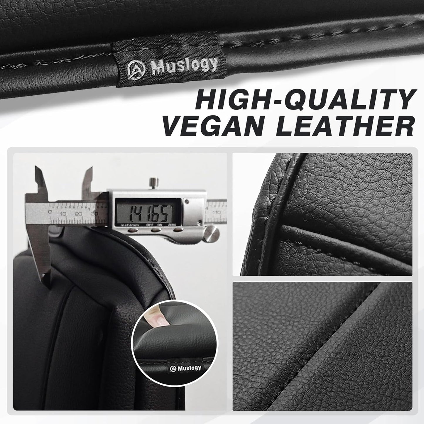 Muslogy Center Console Armrest Cover Compatible with Dodge Ram1500/2500/3500 2013-2018 Comfort Armrest Pad Arm Rest Cushion Vegan Leather Protector 1-Inch Extra Thick(Bucket Seat ONLY)