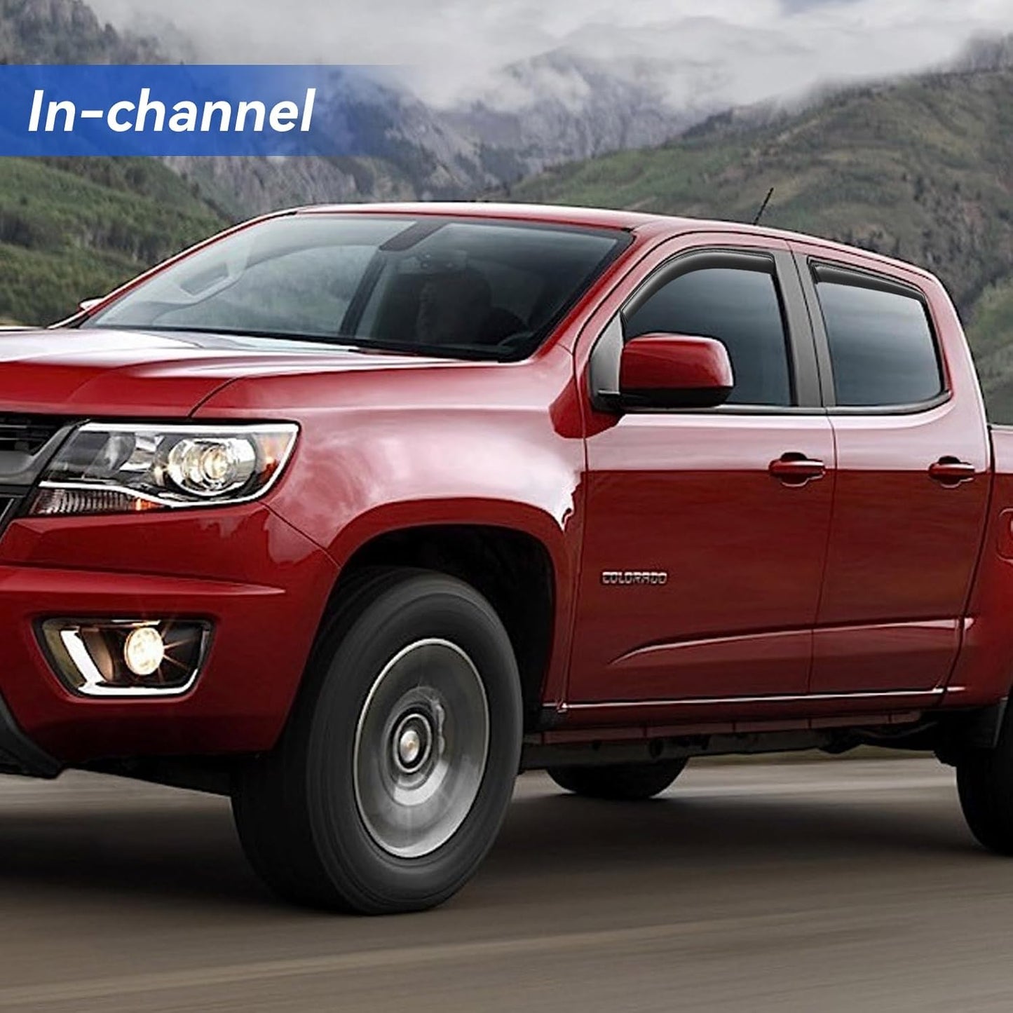 in-Channel Window Visors Rain Guards for 2015-2022 Chevy Colorado Crew Cab, Window Vent Wind Deflectors Visors Shades for 15-22 Gmc Canyon Crew Cab