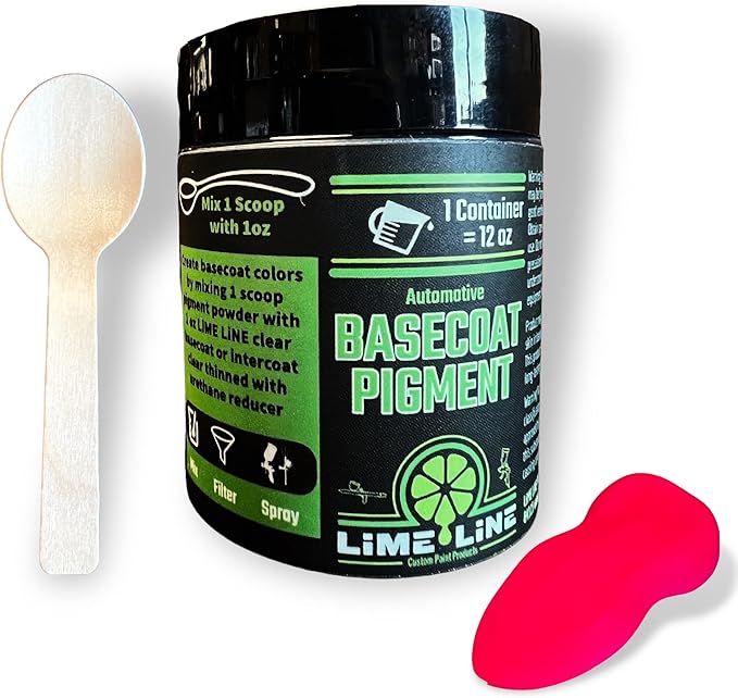 LiME LiNE Base Coat Maker Pigment Powder, Automotive Grade, Basecoat (Bright Red)