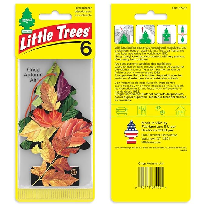 Little Trees Car Air Freshener | Hanging Tree Provides Long Lasting Scent for Auto and Home | Crisp Autumn Air, 24 Air Fresheners