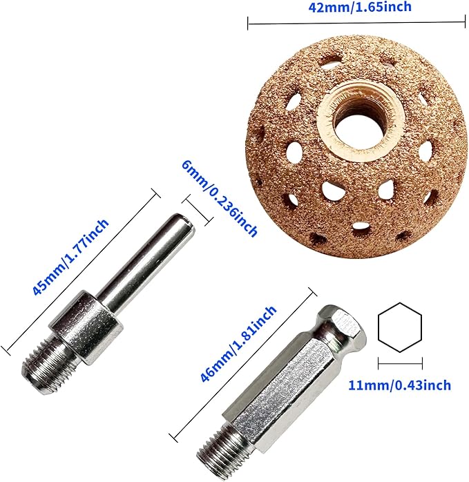 53Pcs Tire Patch Kit Heavy Duty, Tire Repair Tools 42 mm Tungsten Steel Buffing Wheel with 32/42/58mm Tire Patches, Inner Liner Scraper, Tire Patch Roller for Car Motorcycle Bike tractors Grinding