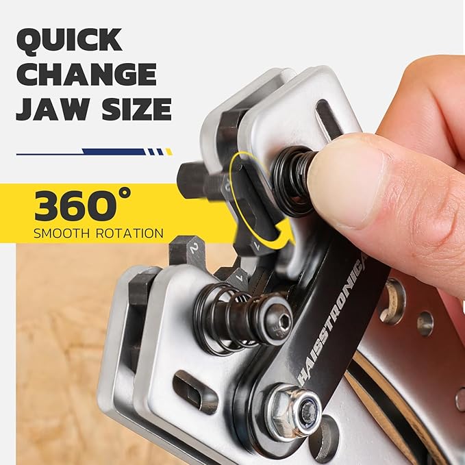 haisstronica Heavy Duty Battery Cable Crimping Tool Kit-Ratchet Hex Extended Handle Crimper for 8,6,4,2,1,1/0 AWG Copper Lugs with Blow Molded Box,Cable Cutter