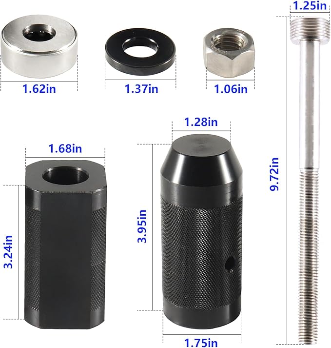 9U-6891 Injector Sleeve Cup Remover&Installer Tool Set 6pcs Compatible with CAT Caterpillar 3406E C10 C12 C15 C16 C-18 Engine Heavy Duty Steel