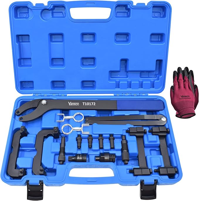 Engine Camshaft Locking Timing Tool Kit, Compatible with VW Audi 2.0 2.4 2.5 2.8 3.0T 3.2 4.2 5.0 5.2, Touareg Q7 Porsche 3.0T, A4 A6 A6L A8 Q5 Q7 R8, Replace OEM T40133 T40070 T40058 T10172