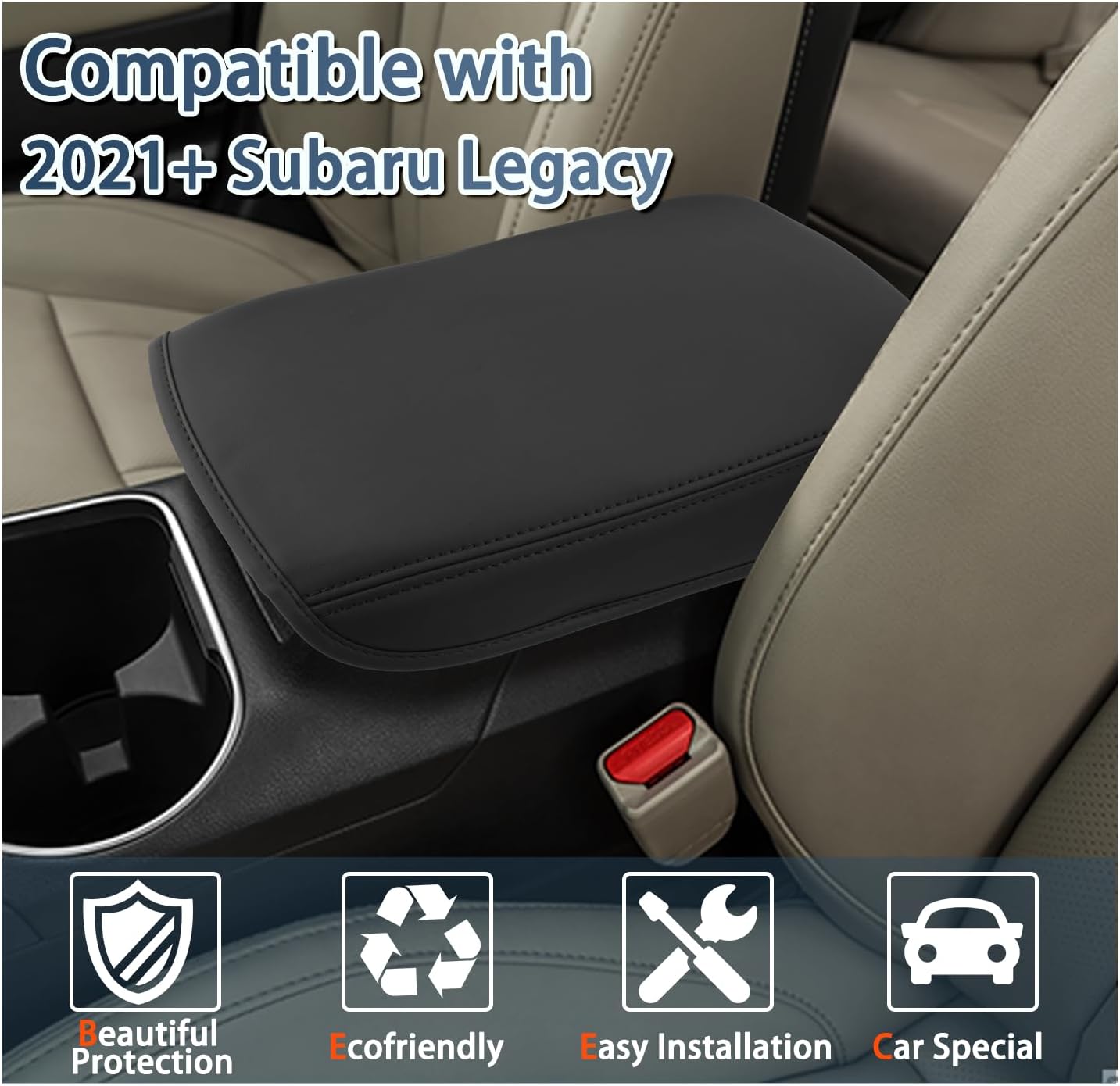 Ruiya 2025 Legacy Armrest Cover for Subaru Legacy Accessories Center Console Armrest Lid Cover Compatible with 2021 2022 2023 2024 2025 Subaru Legacy Premium/Sport/Limited/Limited XT/Touring XT