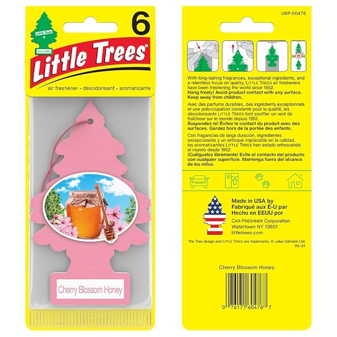 LITTLE TREES Car Air Freshener | Hanging Tree Provides Long Lasting Scent for Auto and Home | Cherry Blossom, 24 Air Fresheners