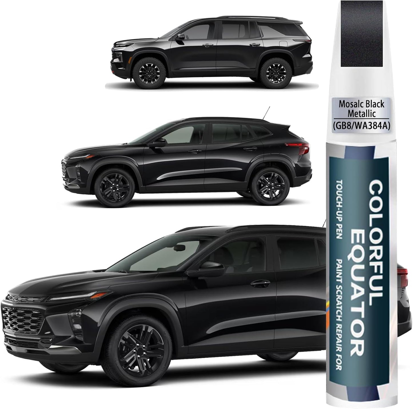 Mosaic Black Metallic(GB8/WA384A) Touch Up Paint Compatible with Chevrolet, Car Paint Pen Scratch Repair Two-In-One Touch Up Paint, Premium Car Scratch Remover for Deep Scratches