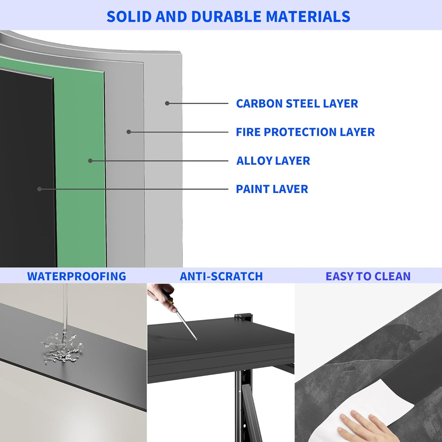 2 Sets Garage Shelving Unit Rustproof 50“W Heavy Duty Storage Shelves Easy Assembly 3 Tier Adjustable Metal Steel Utility Shelf Rack Garage Storage Organize for Tools Basement,Warehouse