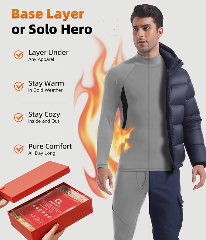 CL convallaria Thermal Underwear Long Johns Set Mens Winter Gift Hunting Gear Sport Base Layer Bottom Top