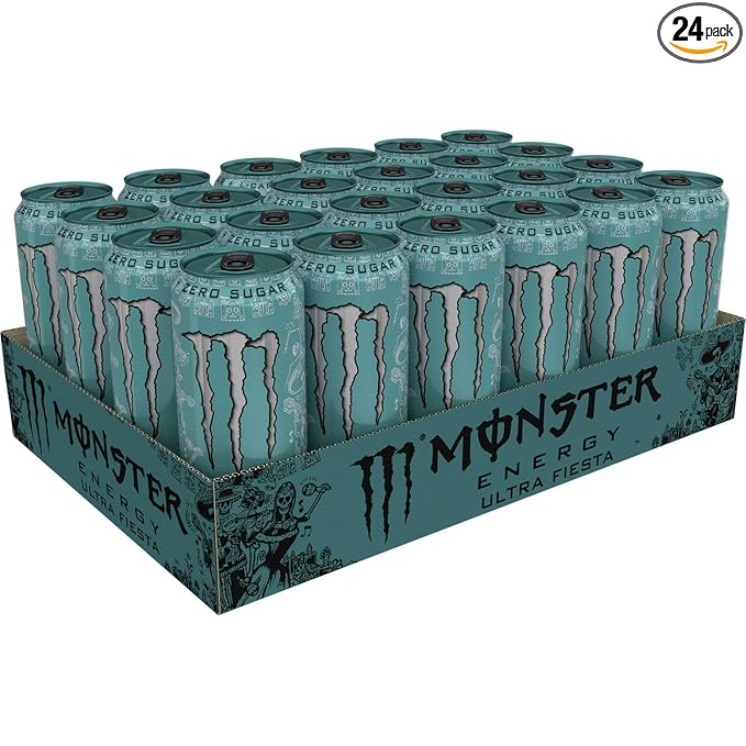 Monster Energy Ultra Fiesta Mango, Sugar Free Energy Drink, 16 Ounce (Pack of 24)