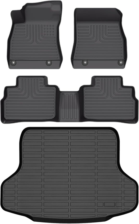 AIPOIL® Floor Mats & Cargo Liner Set for 2020-2025 2026 Nissan Sentra All Weather Protection TPE Anti-Slip Automotive Full Set Custom Car Mats Accessories - Black
