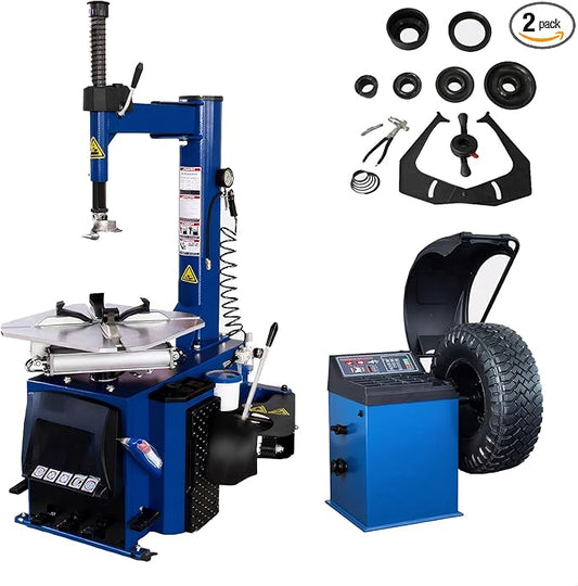 Professional 2.0HP Tire Changer and Wheel Balancer Combo with Bead Blaster Function, 110V Power Supply, 36 Months Warranty, Suitable for 10"-24" Rims (Combo 1)
