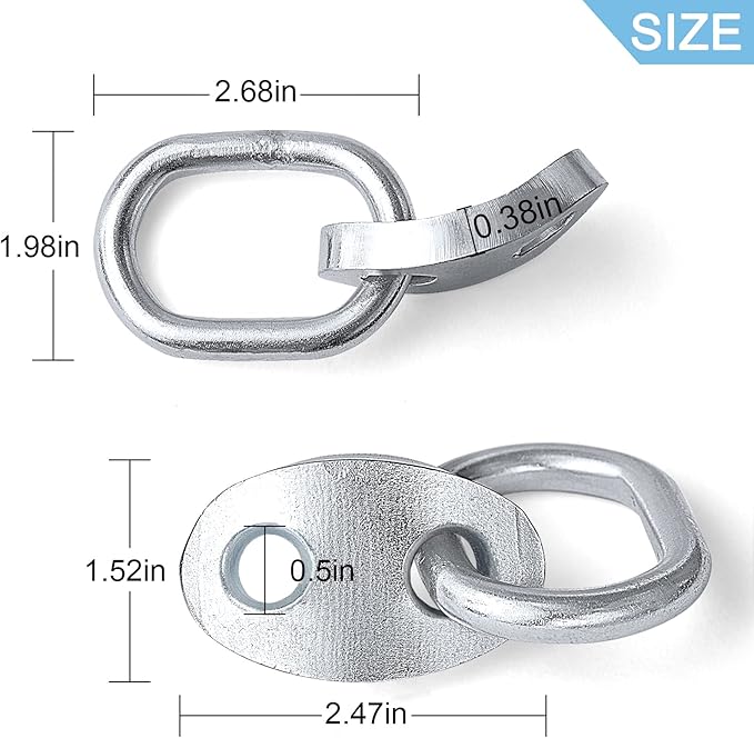 NOVINO 7100 Engine Lifting Bracket Set,5,500 lb Capacity Engine Lift Bracket Kit for Use with Load Levelers and Slings-4 Sets,Silver