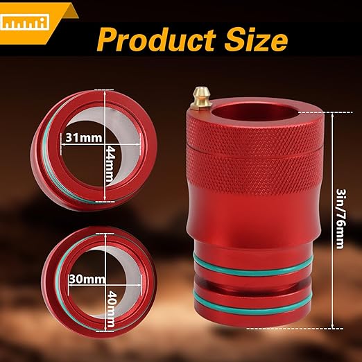 Upgraded 40mm & 44mm Wheel Bearing Greaser Tool with Storage Tube, UTV Front Rear Bearing Greasing Kit Compatible with Polaris Ranger 500 800 900 Sportsman 500 800 1000 RZR 570 800 ACE 570 900