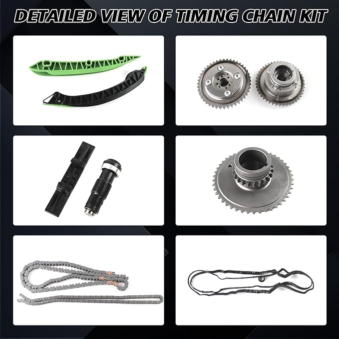 2710501400 2710501500 Timing Chain Kit with Camshaft Adjuster Fits for Mercedes W203 W204 SLK250 E250 M271 C200 Chain Timing Tool Replacement OE 2710500116 2710500911 A2710503347 A2710502547