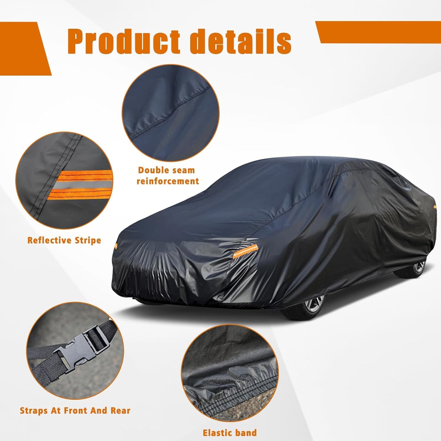 Kayme 7 Layers Car Cover Custom Fit for Chevrolet Corvette C4/C5/C7/C8 Coupe Convertible Targa (1980-2025) Waterproof All Weather for Automobiles, Outdoor Full Cover Rain Sun UV Protection.Black