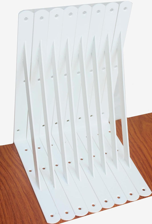 8 Pack L10 x H 8" White Heavy Duty Shelf Brackets with Screws Metal Shelf Brackets Shelf Support Angle Brackets for Shelves L Brackets Heavy Duty Floating Shelf