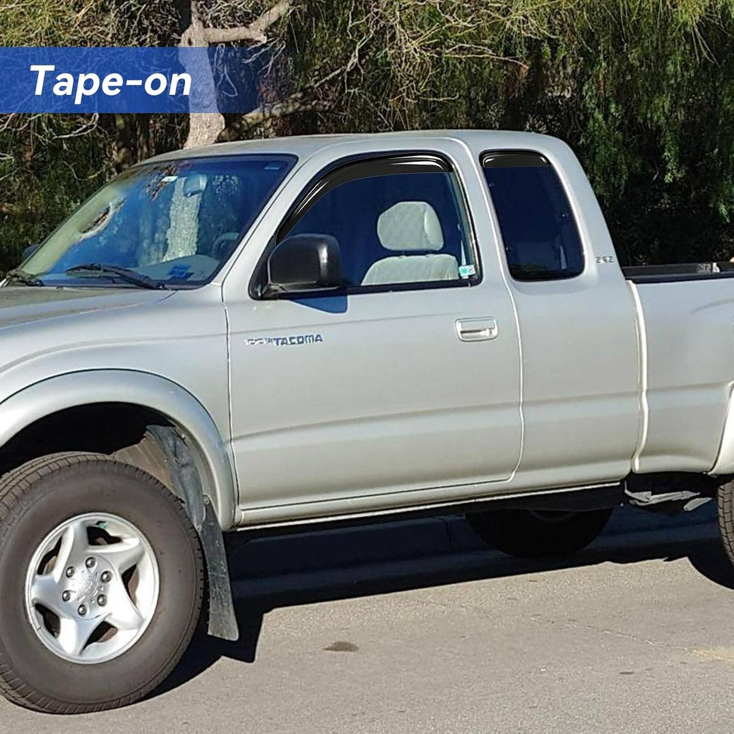 Window Visors Rain Guards Shield for 1995-2004 Toyota Tacoma Access Cab, Out-Channel Window Vent Wind Deflectors Visors Shades for 95-04 Tacoma Extended Cab
