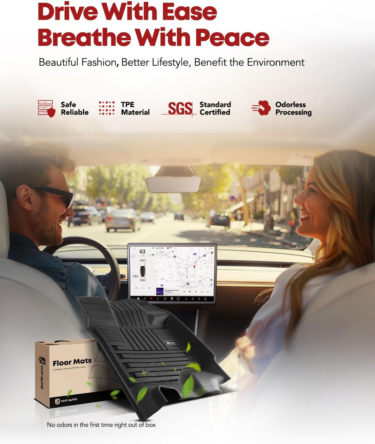 YHTAUTO Floor Mats Fit 2015-2024 Ford F-150 SuperCrew Cab Not Fit Rear Seat w/Under-Seat Fold Flat Storage, TPE All Weather Floor Liner Odorless Custom Fit Car Mats, 1st 2nd Row F-150 Accessories