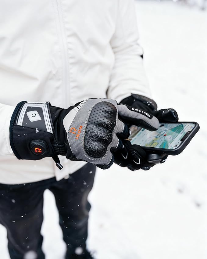 Heated Motorcycle Gloves for Men with CE Level 1 KP, 7.6V 3000mAh Rechargeable Heated Gloves Touchscreen Protective Gears
