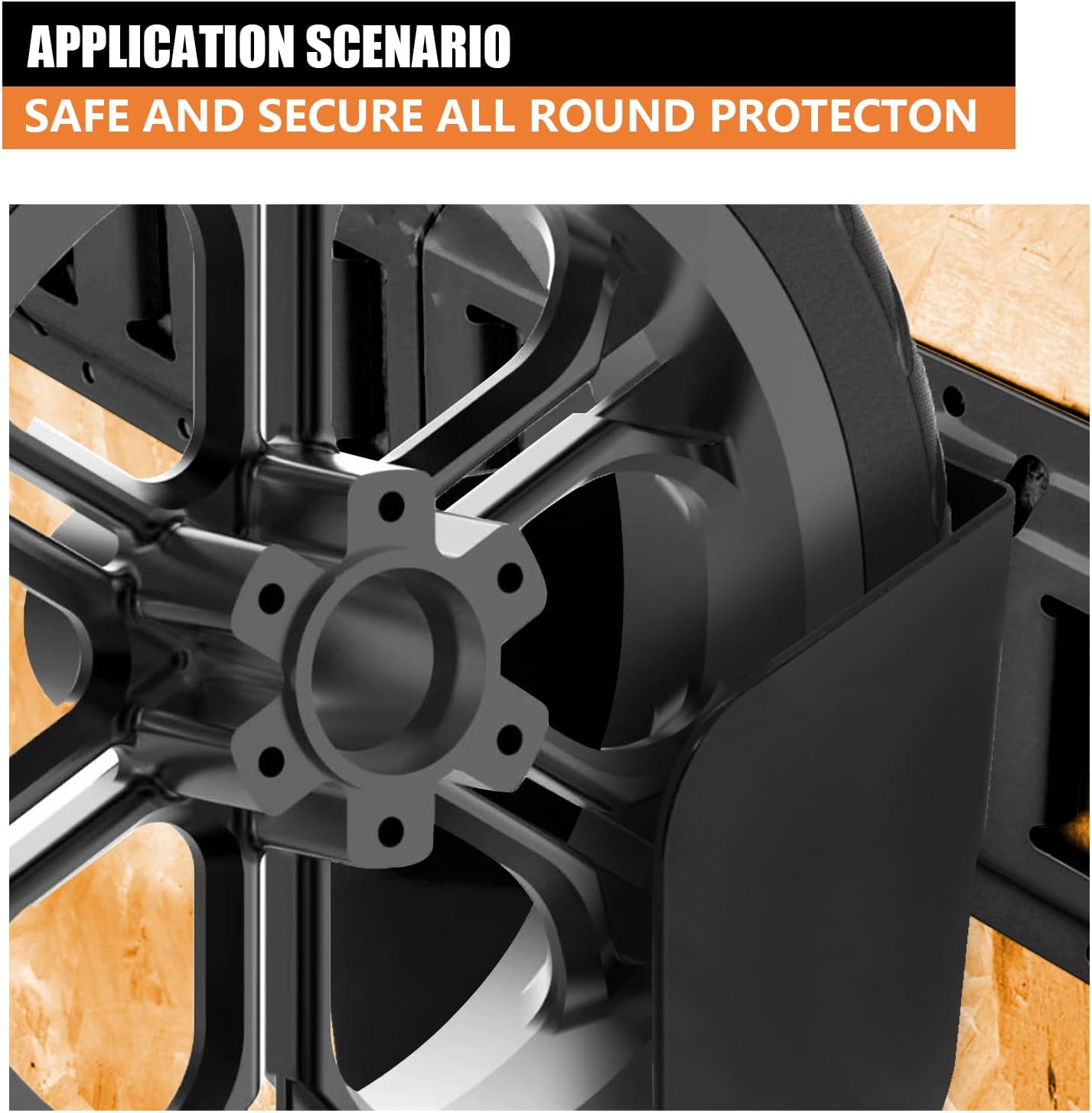 4Pack E-Track Wheel Chock for Motorcycle, E Track Dirt Bike Wheel Chocks, E-Track Accessories Hardware, Supports Tires up to 6” Wide Black