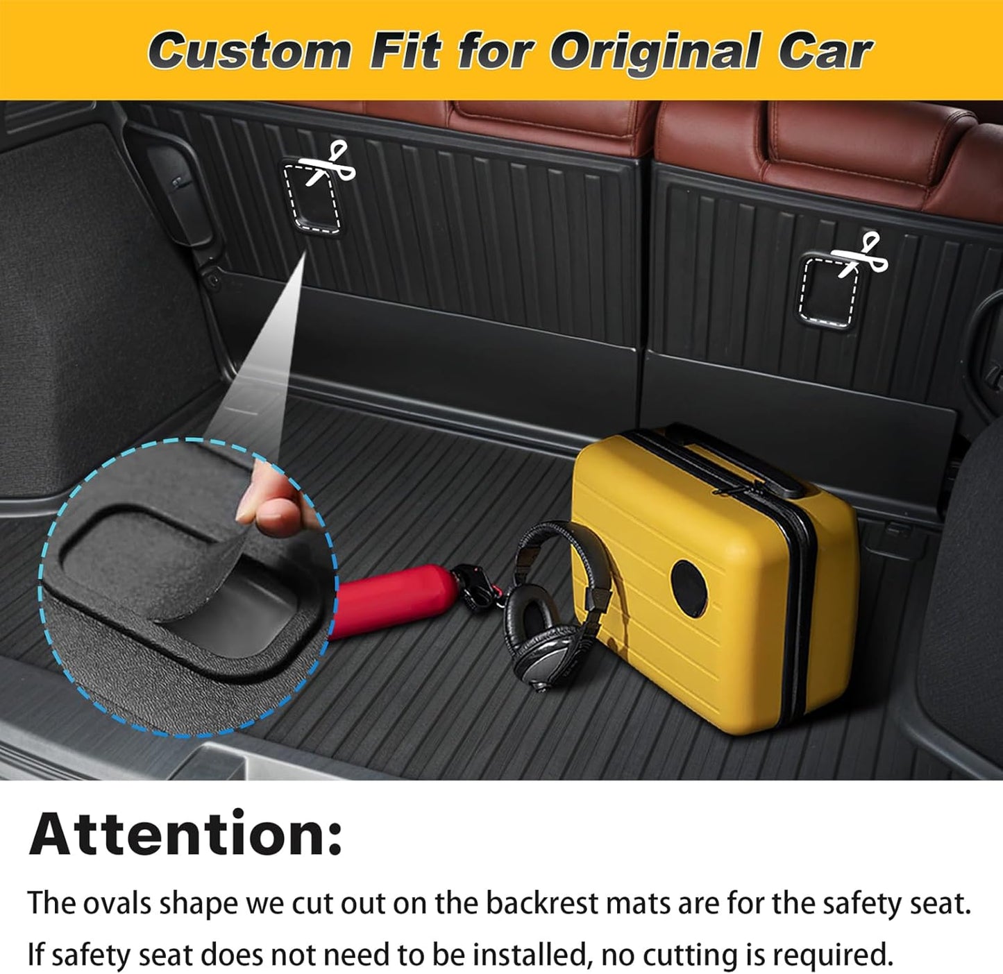 Cargo Liner & Backrest Mat Fit for Honda HR-V HRV 2016-2022 AWD: Cargo Mat with Backrest Mat Behind 2nd Row Back Seat Protector - All Weather Protection Trunk Mat with Back Seat Cover HRV Accessories