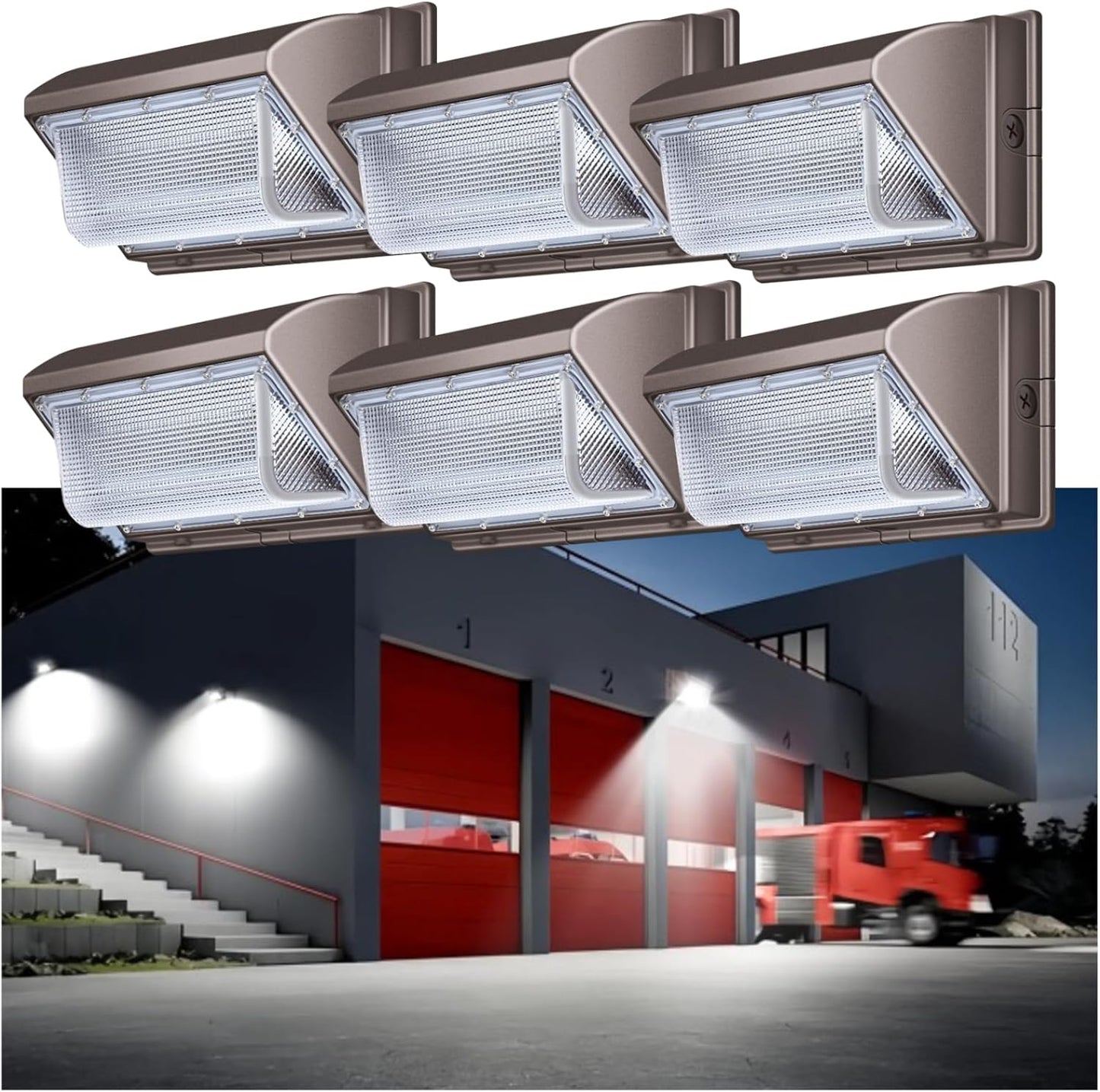 120W LED Wall Pack Outdoor, Super Bright Wallpack Lights, 5000K IP65 Waterproof Exterior Security Commercial Wall Mount Flood Lighting for House Building Shop 8Pack
