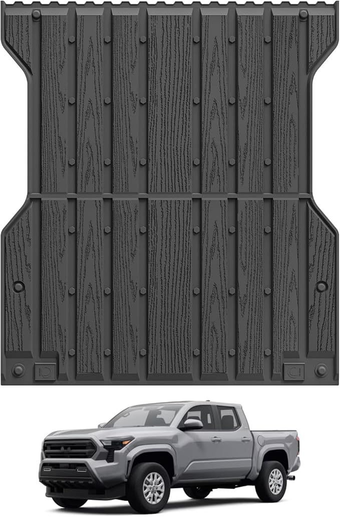 3W Truck Bed Mat for Toyota Tacoma 2024-2026, Heavy Duty Tacoma Accessories TPE Truck Bed Liner, All Weather Pickup Truck Bed Protection(Only Fit 5ft/5' Short Bed)