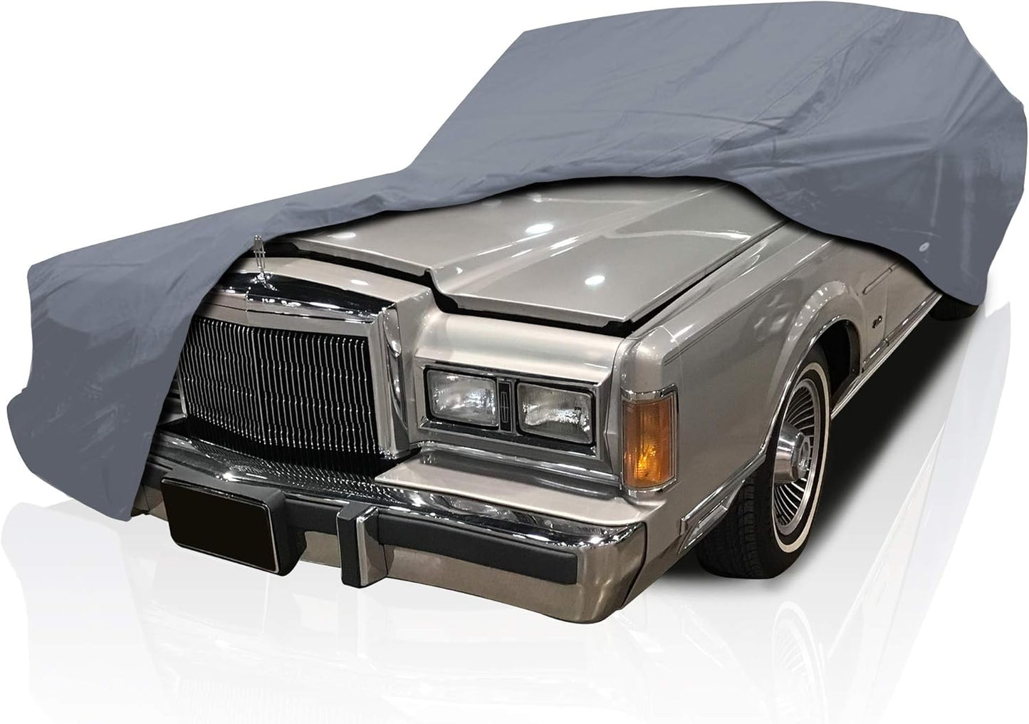 5 Layer Car Cover for Cadillac Brougham 1988-1992 Sedan 4-Door Semi Custom Fit Full Coverage Heavy Duty All Weather Protection Breathable Dust Wind Shield