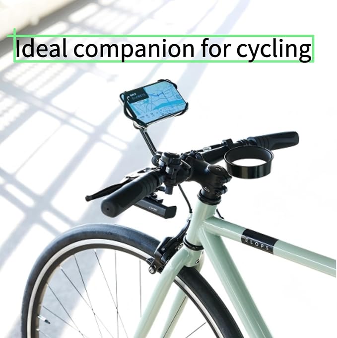 Rcool Universal Bike Phone Mount Holder,with Buckle Mount Base, 360°Rotation Four Corner Fixation for Bicycles Scooter eBike Dirt Road Cruiser Jogging Stroller Torch Light Dash Cam，Silver