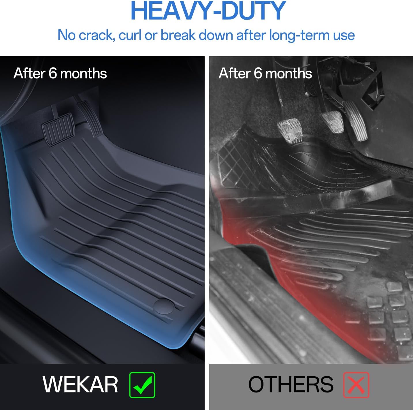 2025 New Version Floor Mats for Model 3 Highland - Full Set All Weather TPE Front, Rear, Cargo & Sub-Trunk Mats, 6-Piece Custom Fit