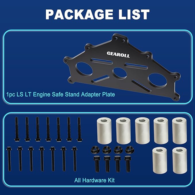 Engine Safe Stand Adapter Plate Compatible with Chevy Small/Big Block and LS LT Engines