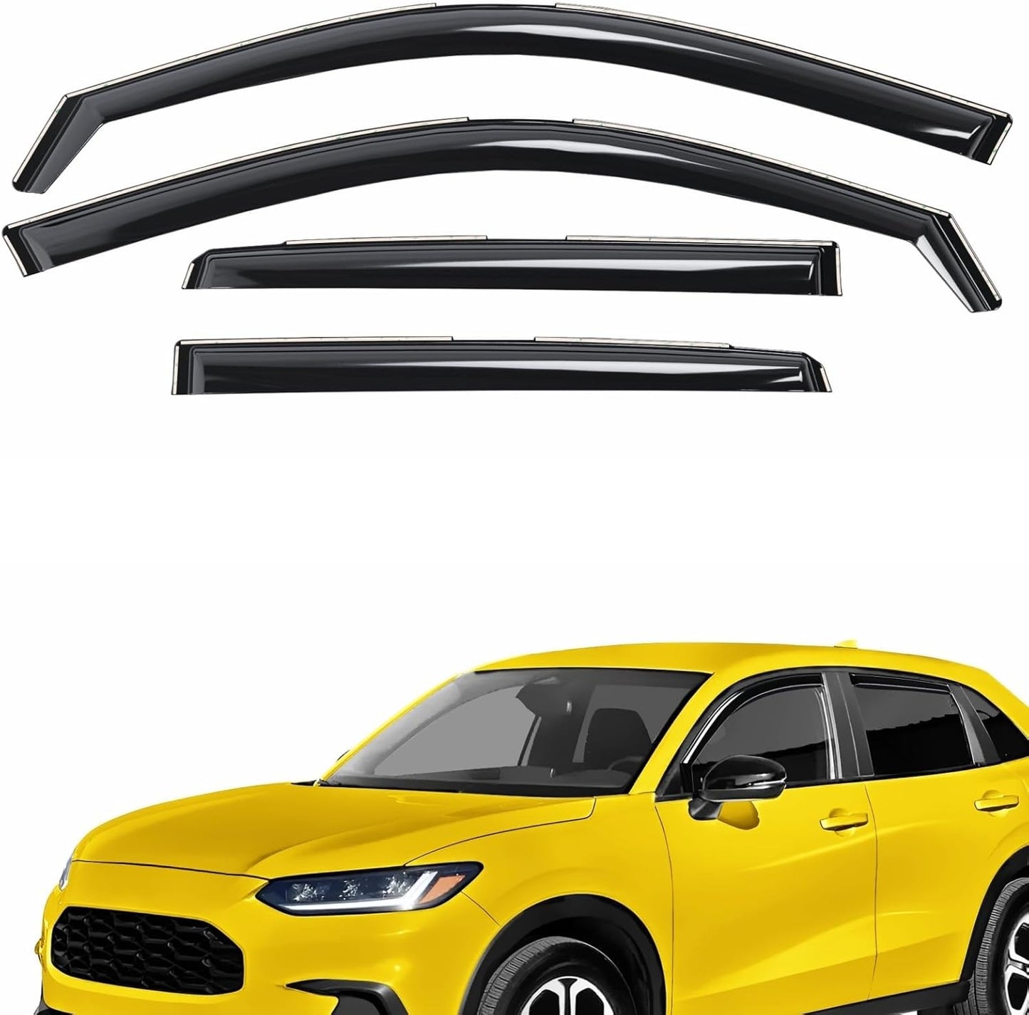 Extra Durable Window Deflectors in-Channel Window Visors Rain Guards Fit for Honda HR-V 2023-2025, Sun Visors, Wind Vent for Shades, Exterior Car Accessories - 4pcs. AG0594