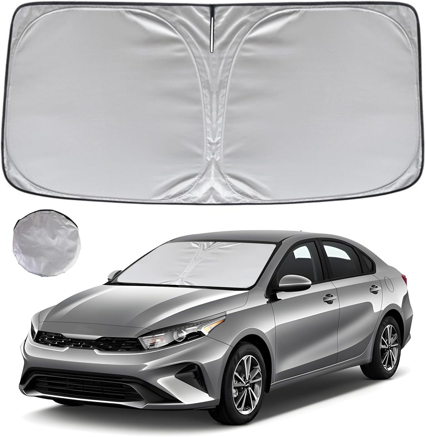 KAYZT Windshield Sun Shade for 2019-2024 Kia Forte Foldable Sunshade Front Window Custom Fit Car Accessories