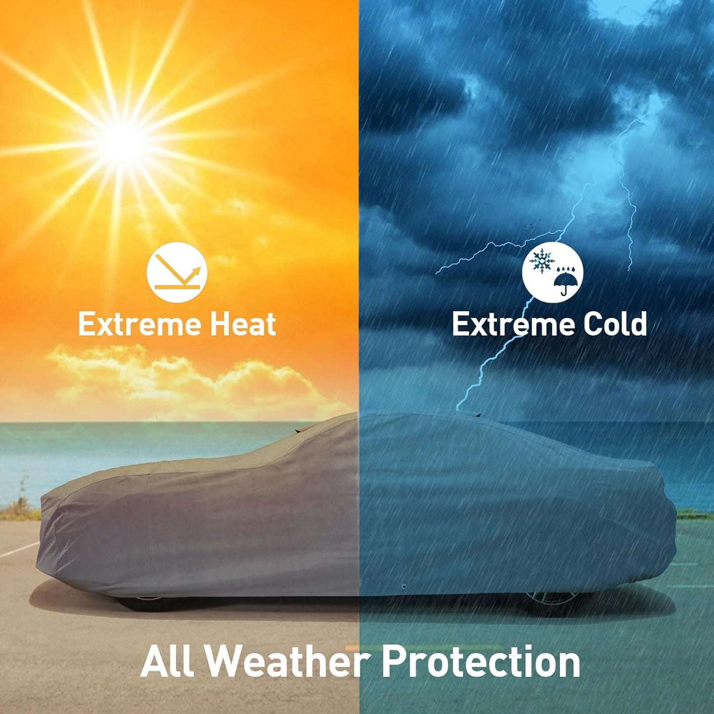 DaShield Ultimum Series Car Cover for Cadillac Calais 1965-1969 Sedan 4-Door All Weather Protection Semi Custom Fit Dust, Sun, Snow, Rain Protection Indoor Outdoor