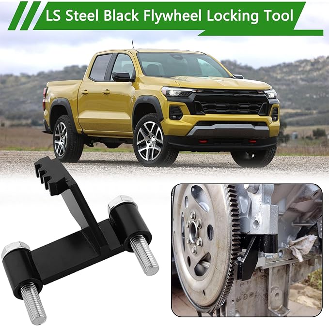 LS Flywheel Locking Tool, Compatible with Chevy LS1 LS2 LS3 LS6 LSX Engine Flex Plate Locking Holding Tool Kit, for 4.8, 5.3, 5.7, 6.0, 6.2, 7.0 Automotive Engine (Black Steel)