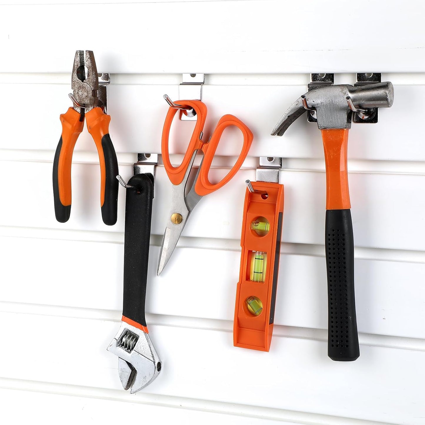 Moxweyeni 100 Pcs Heavy Duty Slatwall Panel Hooks Hanging Metal Slat Wall Hanging Hooks Silver Slat Wall Hanger Commercial Grade Slatwall Pegs Accessories for Shop Retail Display(2inch)