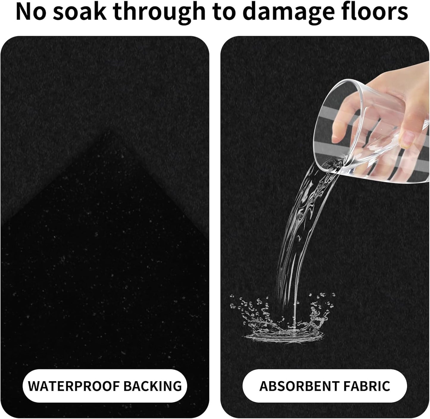 AAIN Oil Spill Mat (17' x 7'4"), Garage Floor Mat, Absorbent Oil Pad, Premium Maintenance Mat, Waterproof, Protect Garage Surface from Spill & Stain, Reusable, Washable, Durable, Black