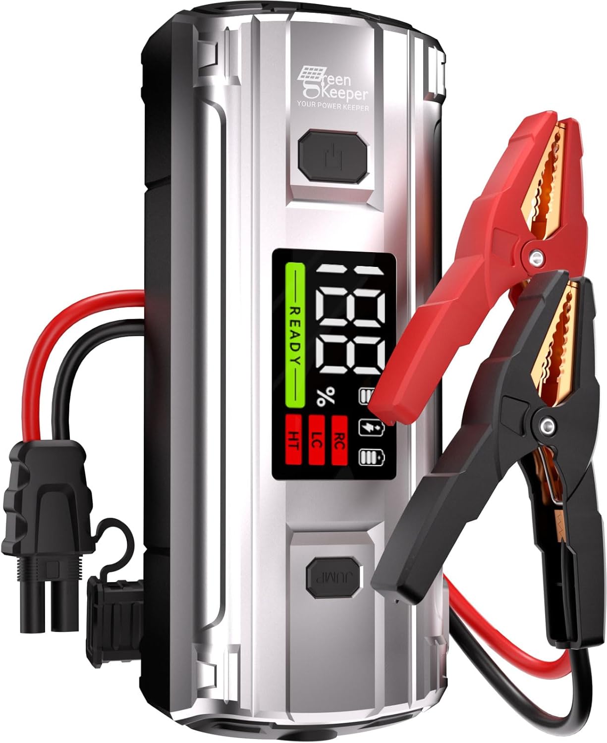 Car Jump Starter 3000A Portable: 12V Jump Start Battery Pack for 8.0L Gas/Diesel Engines, Car Battery Jumper Starter with PD65W Fast Charge, Smart Jumper Cable for Safety, 3 Emergency LED Lights Kit