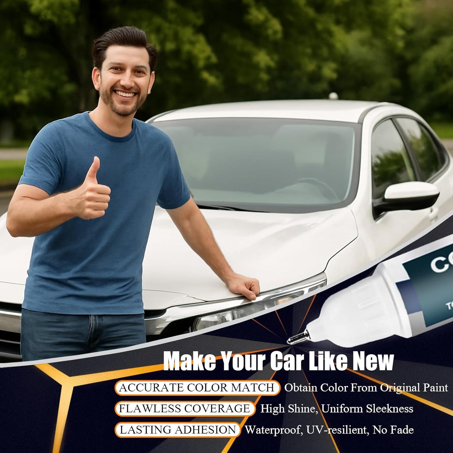 Crystal Black Pearl(NH-731P) Touch Up Paint Compatible with Honda, Car Paint Pen Scratch Repair Two-In-One Touch Up Paint, Premium Car Scratch Remover for Deep Scratches