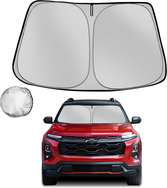 Windshield Sun Shade for 2025-2026 Chevy Equinox (Equinox EV Not Fit) Foldable Sun Sunshade for Car Front Window Blocks UV Rays and Heat Automotive Interior Protector Custom Fit Accessories