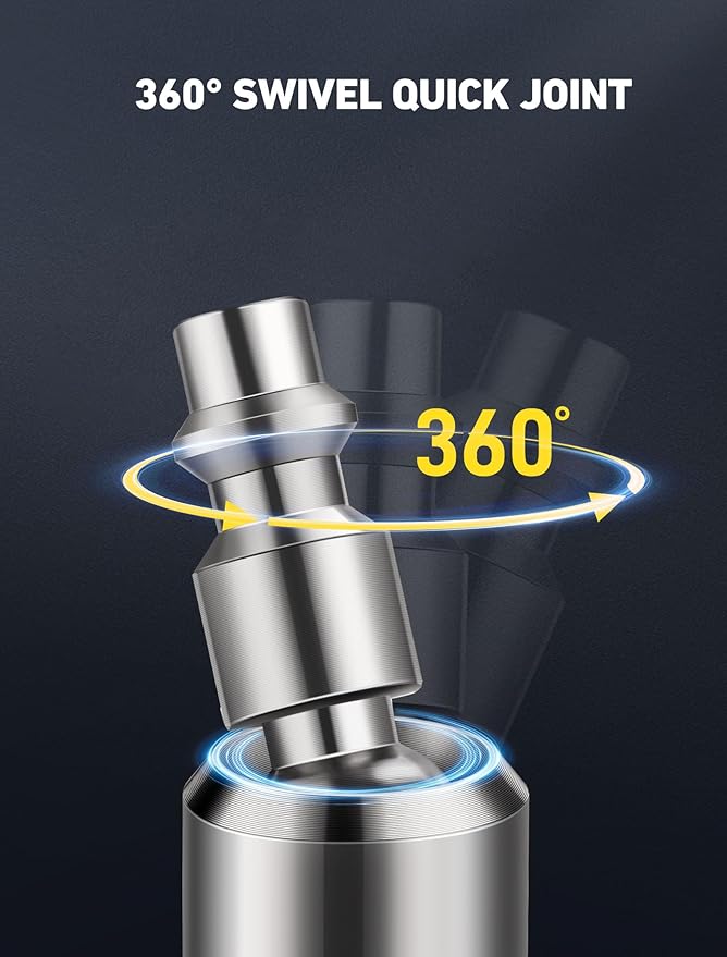 2-Pack Portable Tire Air Chuck with Clip, 1/4" FNPT Locking Air Chuck Tire Infator Nozzle with 360° Swivel Quick Plug, Closed Ball Lock On Air Chuck for Tire Air Compressor Accessories